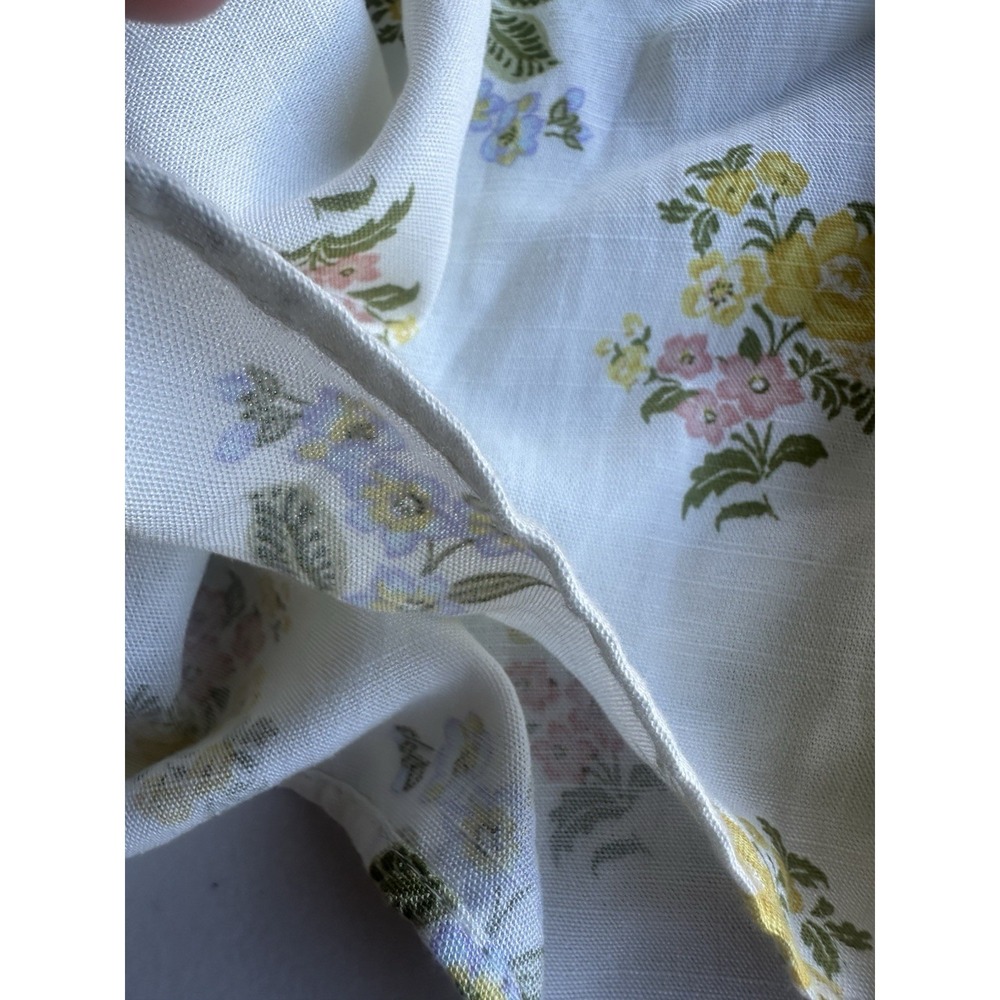 Zara Women's Small Midi Dress Printed Floral Sleeveless Ecru Linen Blend EUC - Picture 12 of 14